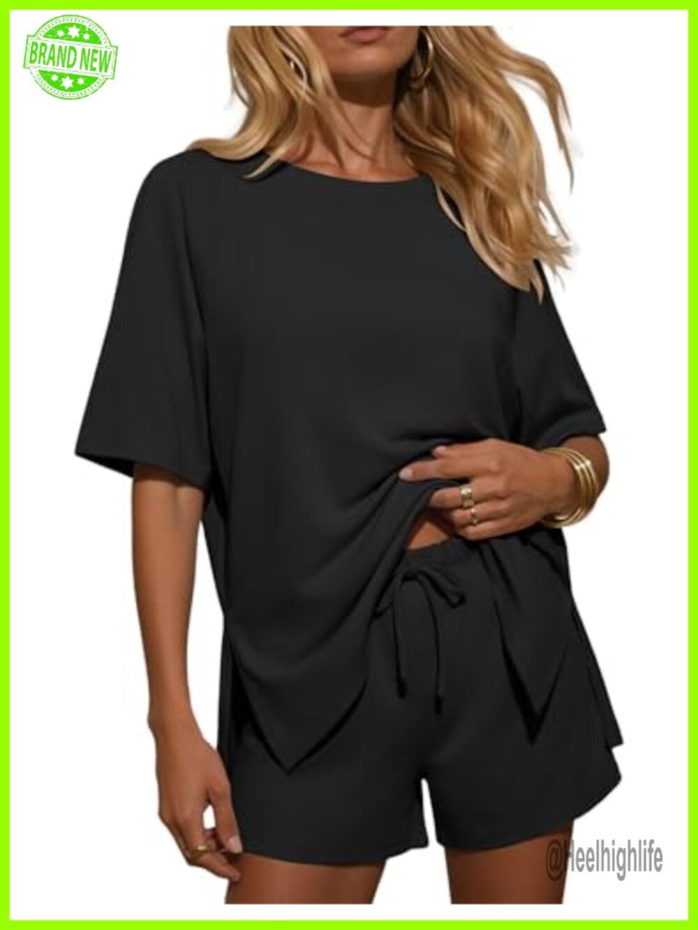 Women's Summer Lounge Set Two Piece Short Sleeve Shorts